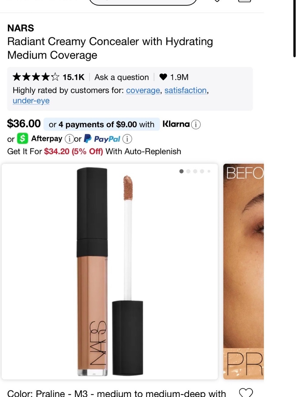 NARS Radiant Creamy Concealer — medium 3 praline